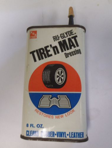 Vintage tin can handy tire'n mat tire n' mat ru glyde rubber lubricant rg-8