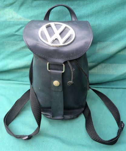 Volkwagon backpack purse bag 3&#034; chrome metal vw emblem recycle rubber innertube