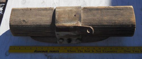 Sailboat wood mast section with hoop and tangs for shrouds