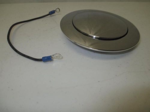 9 hole steering wheel plain smooth horn button chromed billet aluminum + adapter