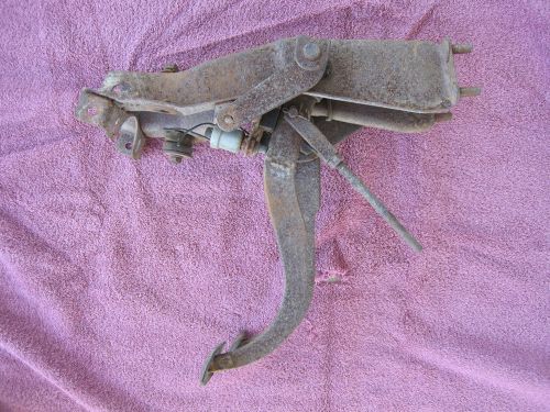 57 chevy clutch and brake pedal assembly used original under dash bracket