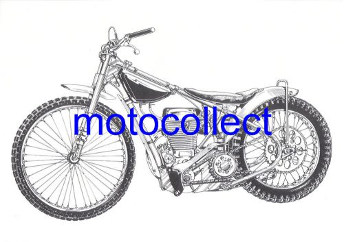 Jawa speedway bike - detailed  drawing..a3 print