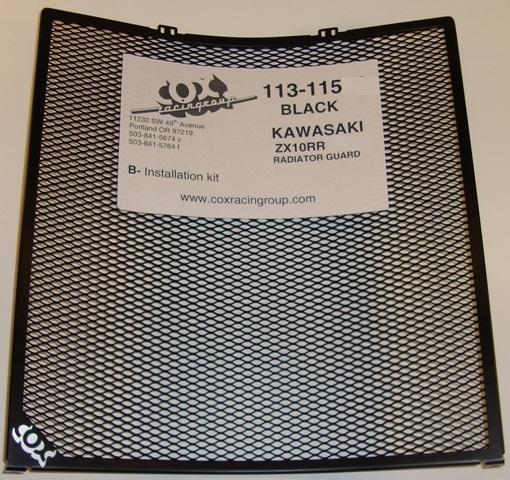 Cox racing group radiator guard fits kawasaki zx-10r 2011-2012