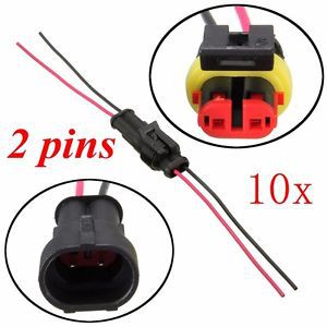 10kits motorcycles car 2 pin waterproof electrical connector plug w/ wire awg