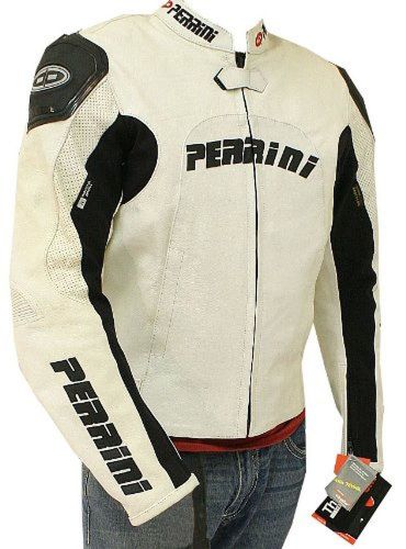 Perrini tornado motorcycle leather jacket racing jacket w/ hump hard armour red