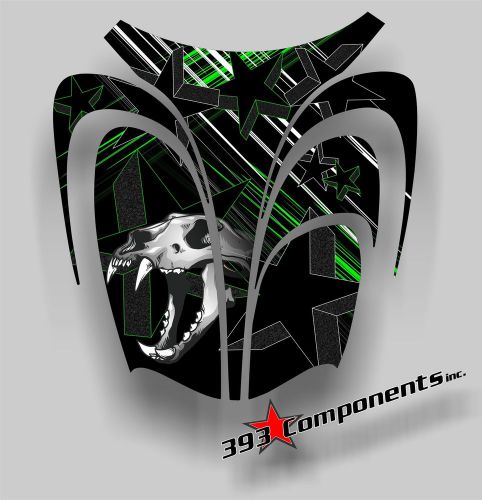 Arctic cat zr 600, 500, 800 mountain 00-06 graphics decal sticker skull hood grn