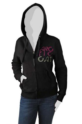 Arctic cat 2014 junior women&#039;s neon full-zip hoodie sweatshirt - black 5249-31_