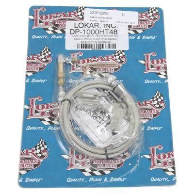 Lokar throttle cable duo-pak hi-tech braided stainless 48" long includes