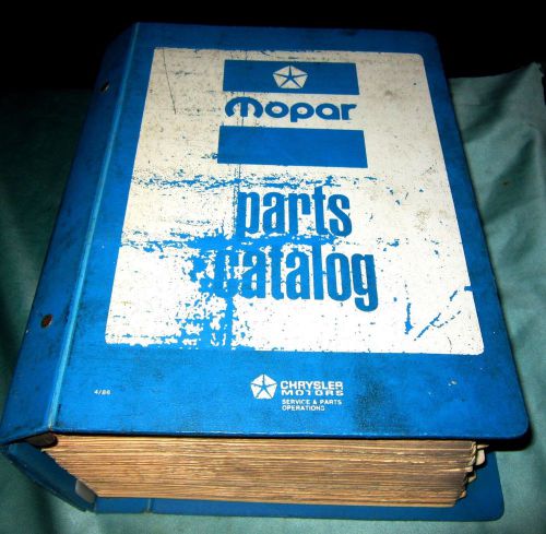 1986 early 1987 mopar dodge passenger car parts book manual catalog