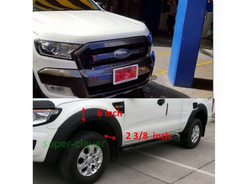 Matte black fender flares flare 6&#034; wheel arch for ford 4 dr t6 ranger 2015 2016