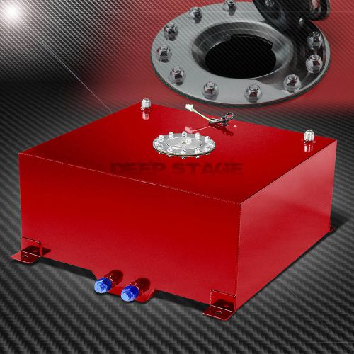 20 gallon/76l red coat aluminum racing gas fuel cell tank/2"sump+level sender