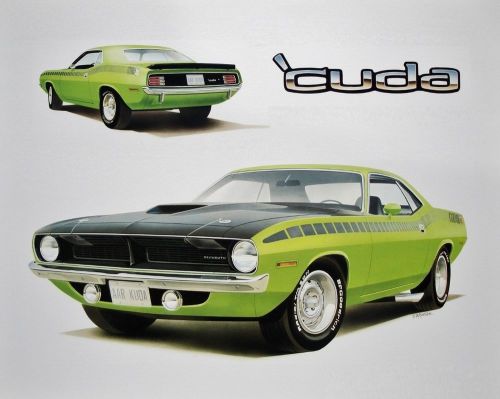 Cuda barracuda aar plymouth 1973 1974 318 340 360 - 28 dealer posters art prints