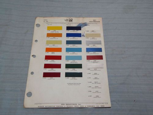 1971 volkswagen  ditzler ppg color chips paint samples