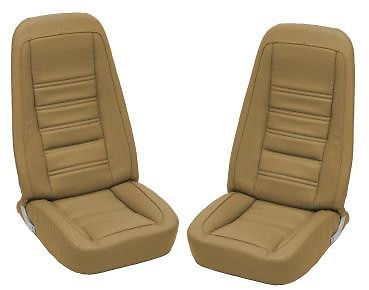 1977 corvette oe reproduction leather/vinyl seat covers - buckskin