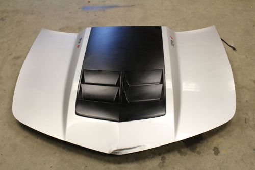 2010-2015 camaro zl1 gm hood w/painted carbon fiber insert factory silver damage