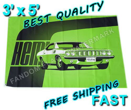 Hemi cuda flag-new 3&#039; x 5&#039; banner-barracuda 426 440 340 charger challenger mopar