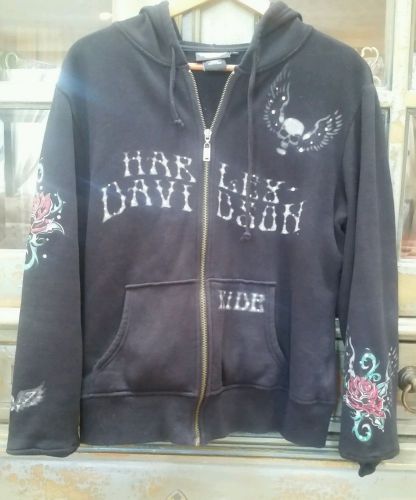 Ladies harley davidson black hoodie size l