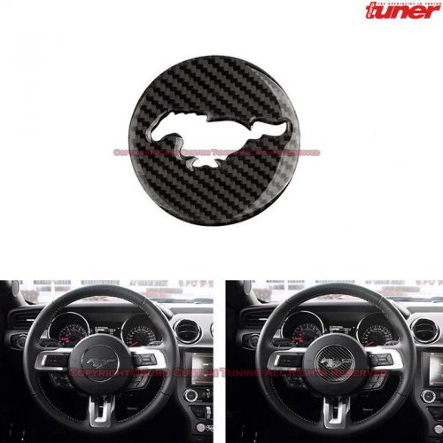 Carbon fiber steering wheel center mask bezel cover for 15-17 mustang gt v6 v8