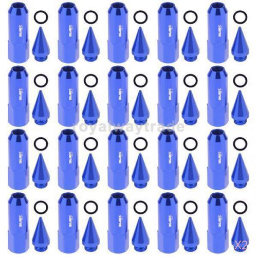 40pcs spiked lug nuts conversion adapter kit m12x1.5 for wheels tyre blue