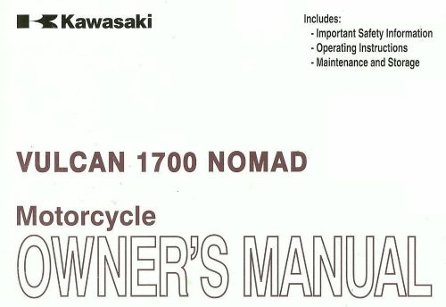 2010 kawasaki vulcan 1700 nomad motorcycle owners manual -vn1700ca-vulcan 1700