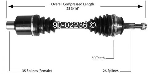 New front left cv drive axle shaft assembly for ford windstar