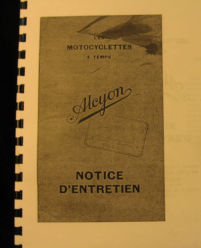 1930 the  alcyon l es motorcyclettes 4 temps  in french  illustrated  free shipp