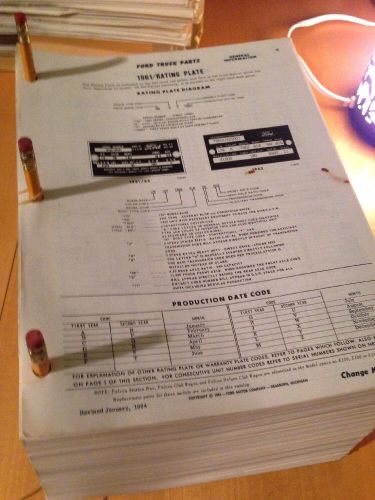 Antqiue ford truck parts catalog 1961 copyright 1964