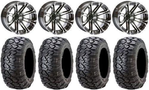 Sti hd3 machined golf wheels (2+5) 12&#034; 23x10-12 ultracross tires yamaha