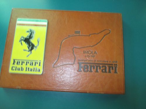 Ferrari club italia 1987 imola commemorative shedoni leather plaque