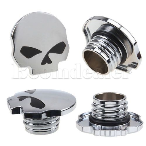 Buy Aluminum Skull Gas Fuel Tank Cover Oil Cap For Harley Dyna Softail