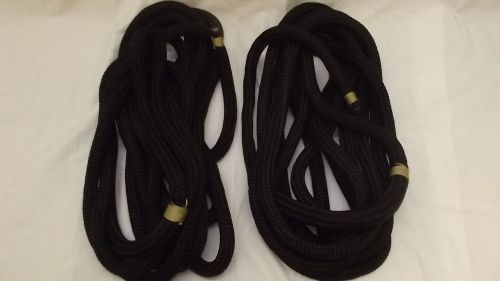 New pair (2) 3/4&#034; x 25&#039; double braid nylon dock line, mooring, anchor rope, boat