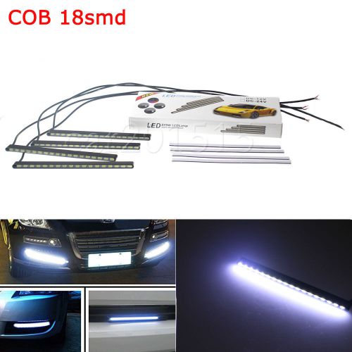 4pcs waterproof 5630 18-led smd car cob lights drl fog driving high power white