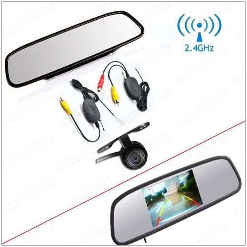 4.3&#034; mirror monitor wireless night vision waterproof car rearview backup camera