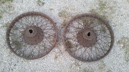 Model t ford pair of 30x3.5 rear simplex wire wheels w/ hubs