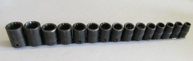 Snap on - 15 pc 1/2" drive metric shallow impact socket set 12 pt (10mm - 24mm)