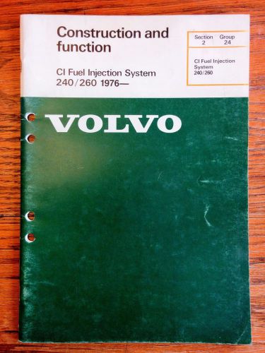 Volvo service manual green book tp 12043/3 240 260 ci fuel injection 12043