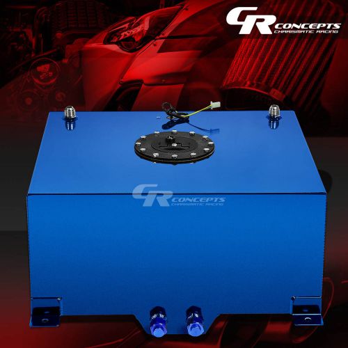15.5 gallon blue coated aluminum racing/drift fuel cell gas tank+level sender