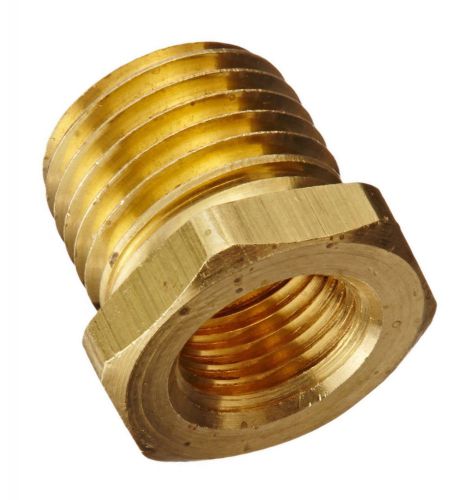 Brass bushing fitting pipe bspp 3/8” male to 1/4” female gauge adapter p-6g