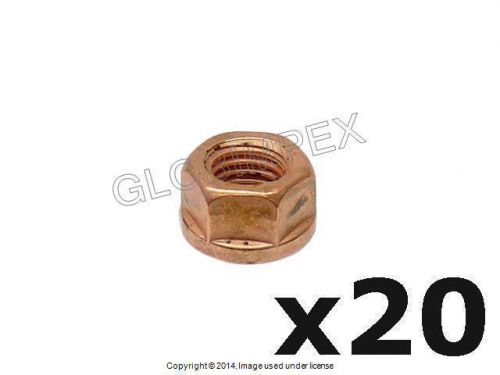 Bmw (1967-2011) copper lock nut exhaust flange (10 mm) set of 20 oem