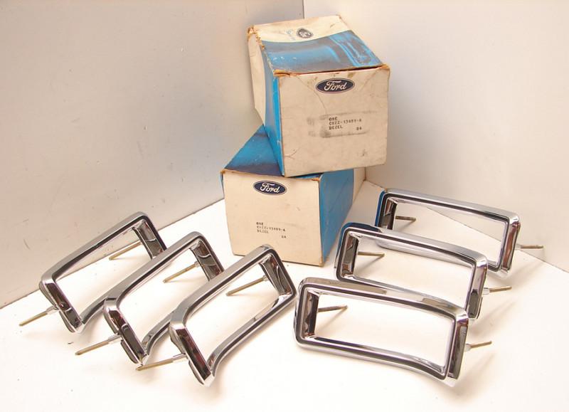 6 nos 1967 1968 ford mustang gt tail light bezels oem c8zz-13489-a