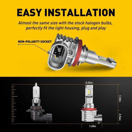 AUXITO H8 H11 H16 LED Fog Light DRL Driving Bulbs 4000LM White Super Bright 2PCS, US $19.99, image 3