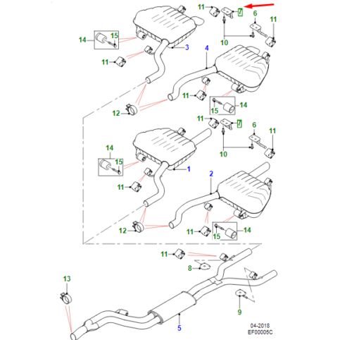 Jaguar XE X760 exhaust bracket rear right T2H3795 NEW ORIGINAL-, US $, image 2