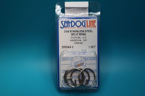 Sea-dog line 316 ss split ring id 5/8" 193563-1 4 pack