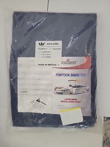Summerset Pontoon Bimini Top Boat Cover 4 Bow Navy Blue, US $68.99, image 4
