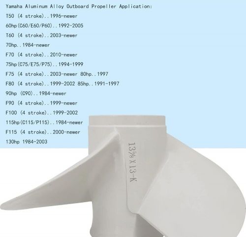13 5/8x15-K Aluminum Outboard Propeller for Yamaha 60 6E5-45949-00-EL white, US $79.99, image 3
