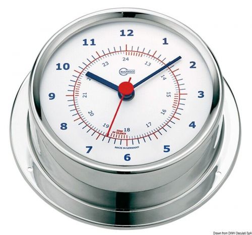 BARIGO Sky Series Clock Boat Marine Polished SS body white dial 110x32mm, US $102.38, image 2