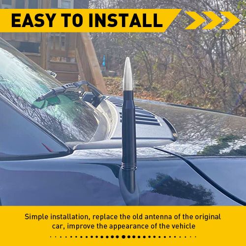 Silver Fit Toyota Car Sienna Bullet Antenna 50 Cal Fm/Am Radio Signal Black Auto, US $11.99, image 3