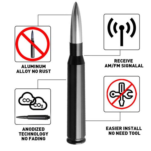 Silver Fit Toyota Car Sienna Bullet Antenna 50 Cal Fm/Am Radio Signal Black Auto, US $11.99, image 9