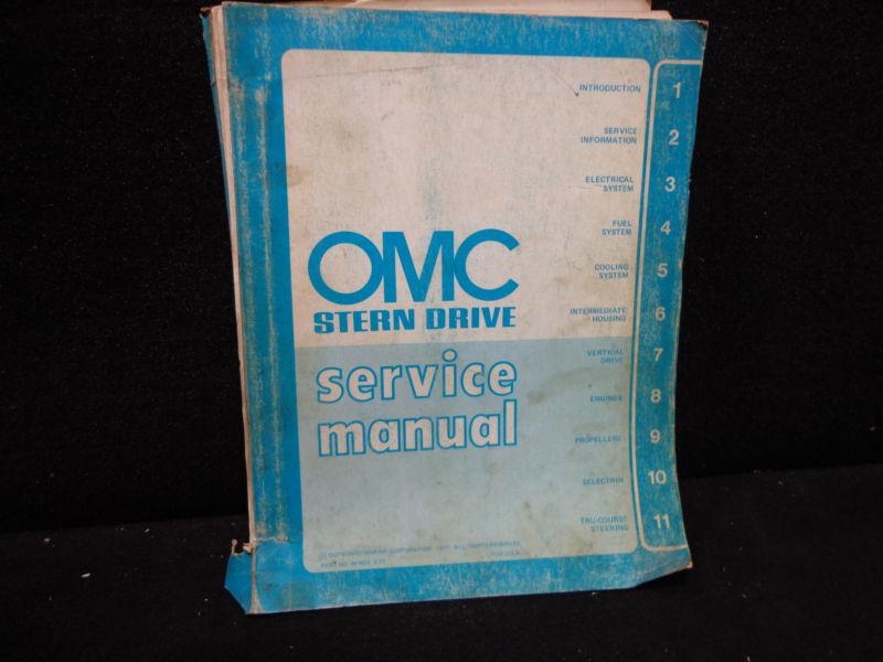 Factory service manual #981603 for 1978 omc sterndrive - marine repair manual 