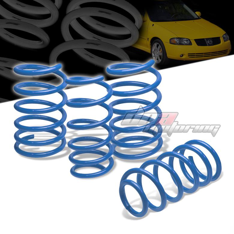 95-99 sentra b14 blue 1.9" drop racing suspension lowering springs f285/r235lb